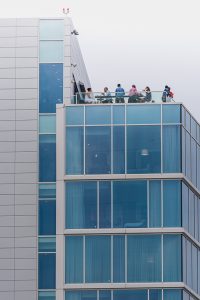 Rooftopparty am Wharf. Foto: Flora Jädicke