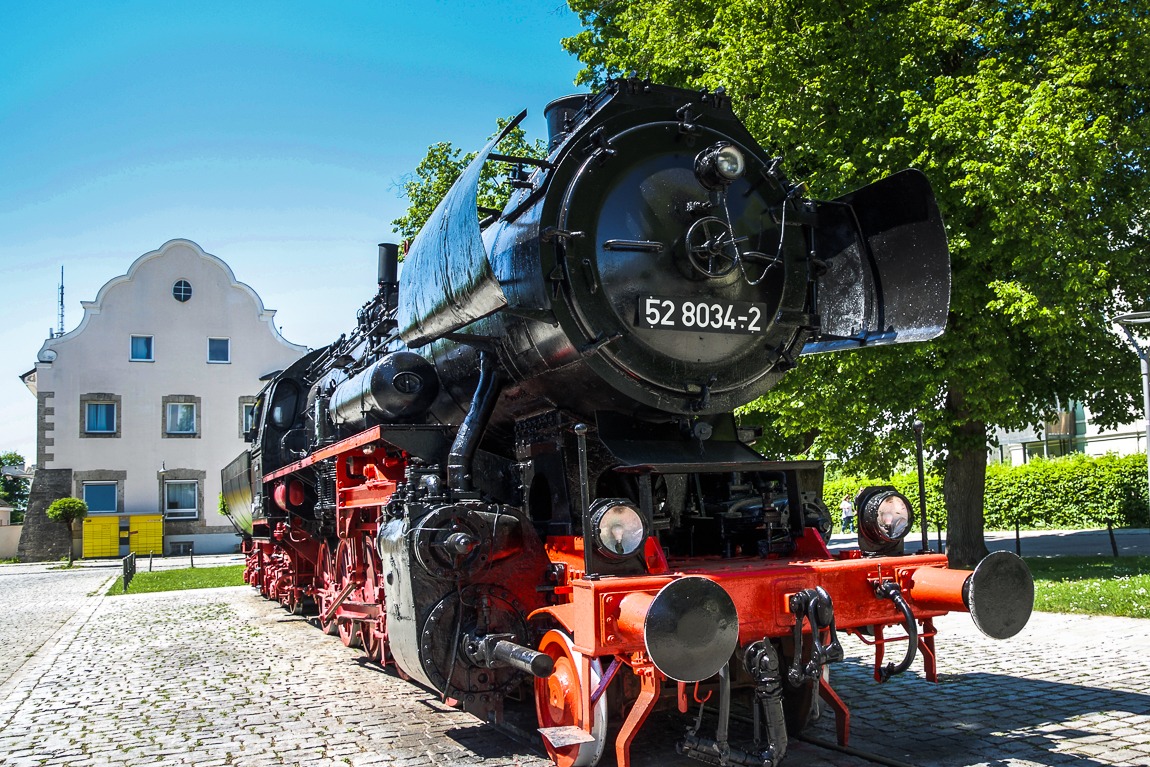 Lokomotive am Lokschuppen in Simbach am Inn. Foto: Flora Jädicke