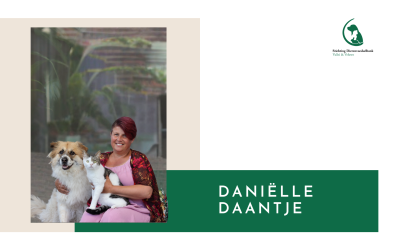 Dierenliefhebster Daniëlle Daantje met haar kleurrijke gezelschap