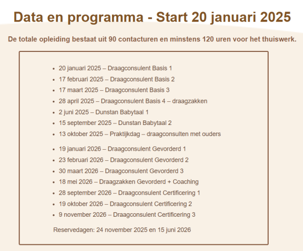 Opleiding Draagconsulent en Babytaal coach 2025 - Afbeelding 2