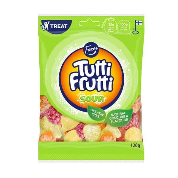 Tutti Frutti Sour vingummi, 120 g. Bestill her | Diggbox