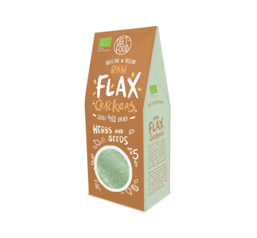 Diet Food Flax Crackers with Seeds and Herbs