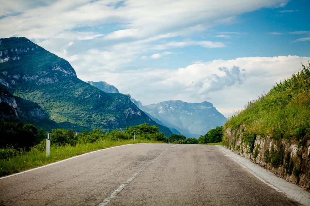 highland road. road in mountains