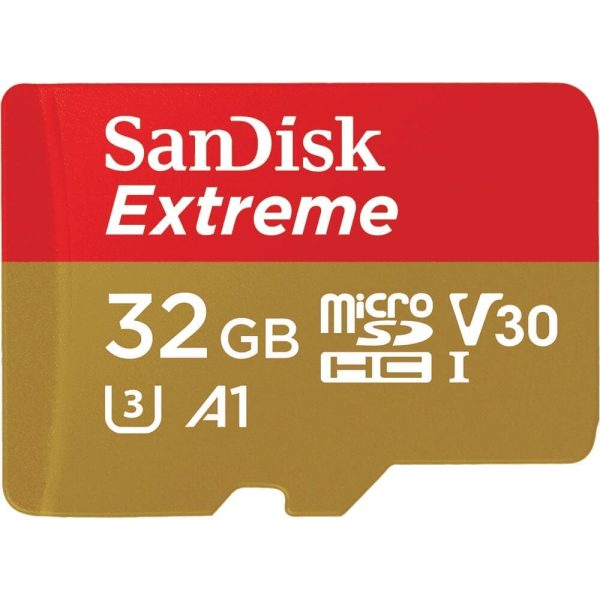 SANDISK Minnekort MicroSDHC Extreme 32GB+Adap Rescue Pro Deluxe 100MB/s A1 C10 V30 UHS-I U3