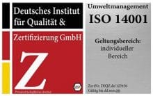 DIQZ-Muster-Prüfzeichen-14001-web DIQZ Prüfzeichen DIN EN ISO 14001, zertifiziertes Umweltmanagementsystem