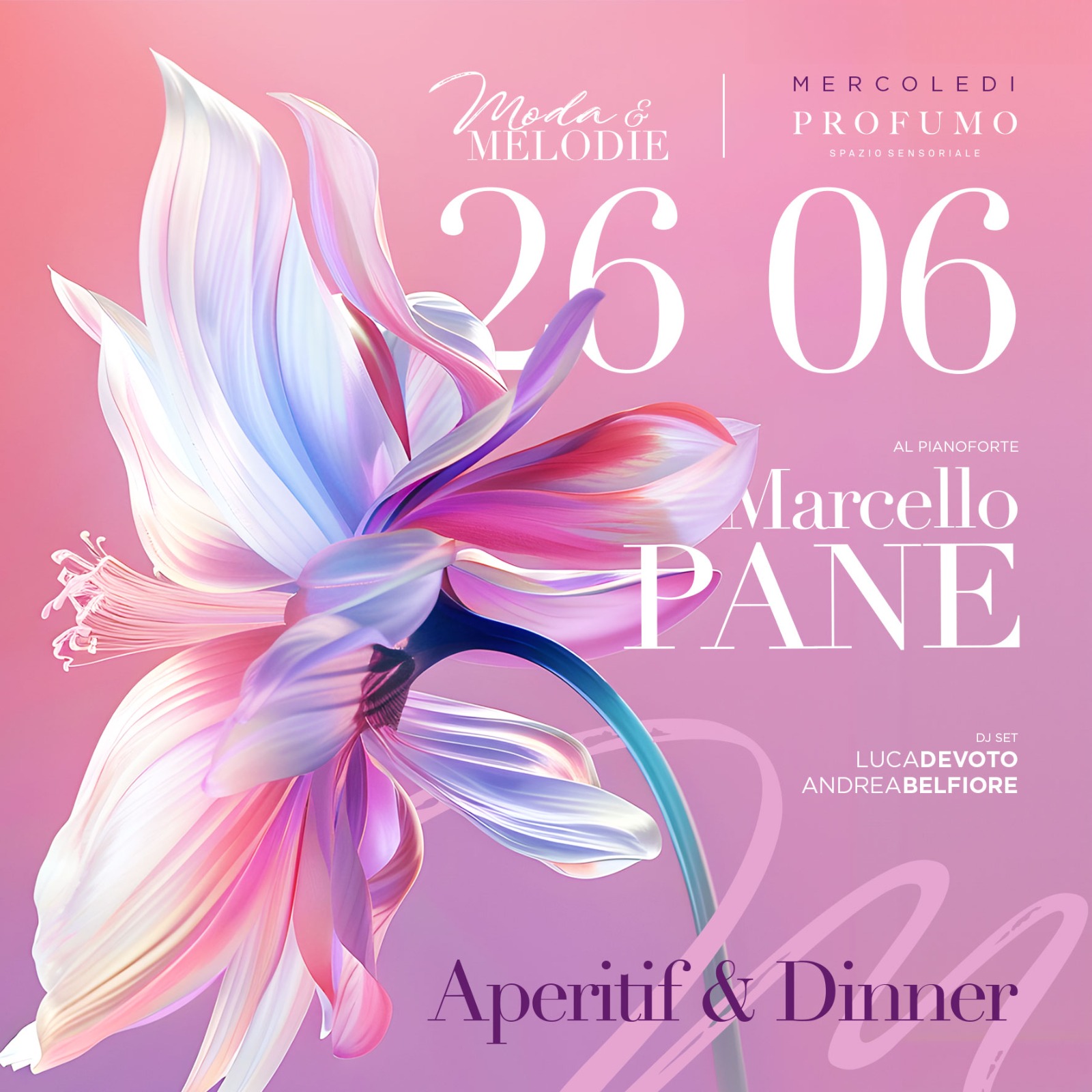 Mercoledì 26 Giugno 2024 Aperitivo Live e Djset Profumo Roma