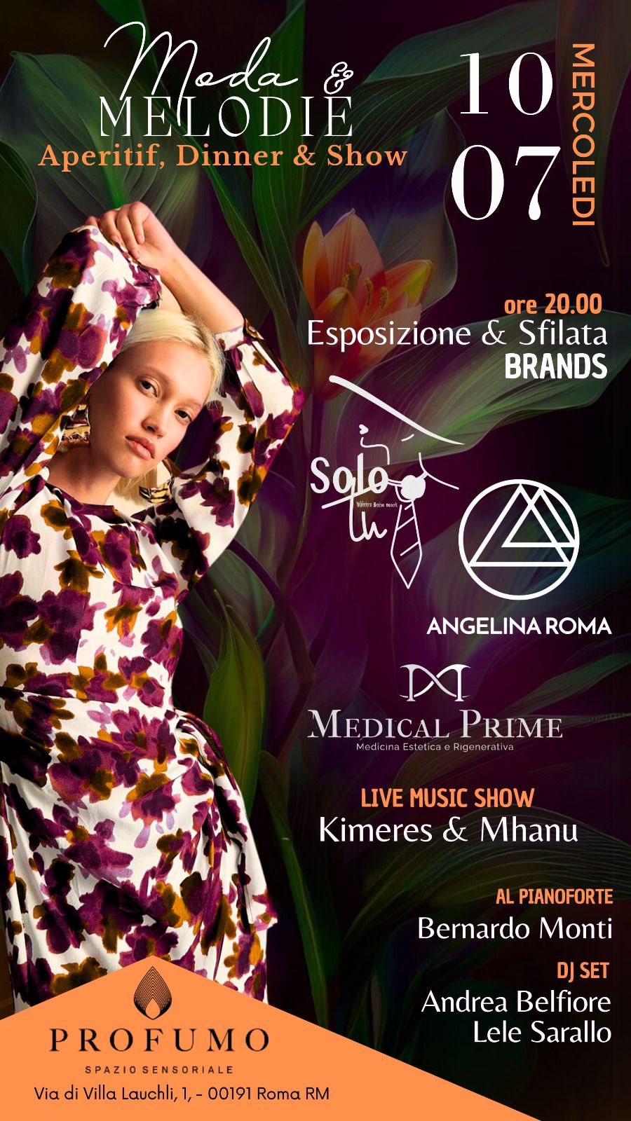 Mercoledì 10 luglio 2024 Aperitivo Djset Profumo Roma