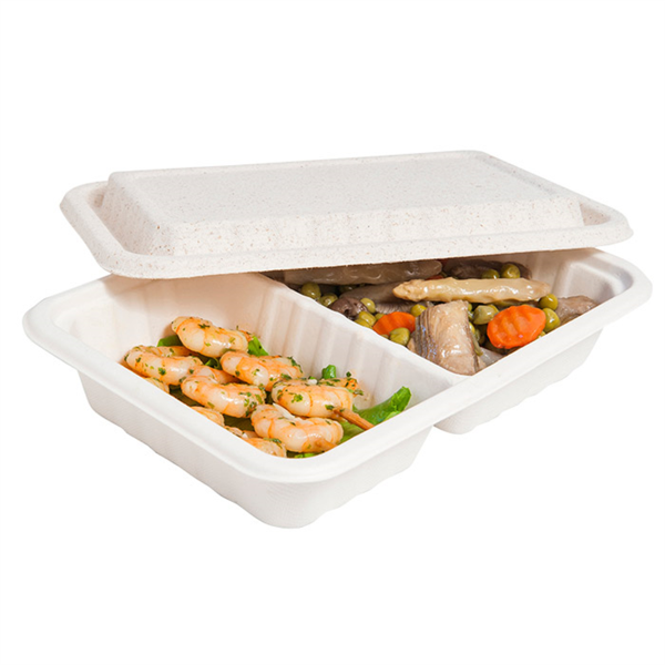 2-compartment tray and lid