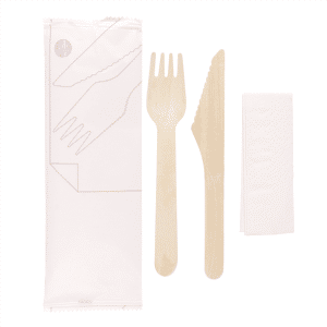 Set fourchette,couteau et serviette sous sachet