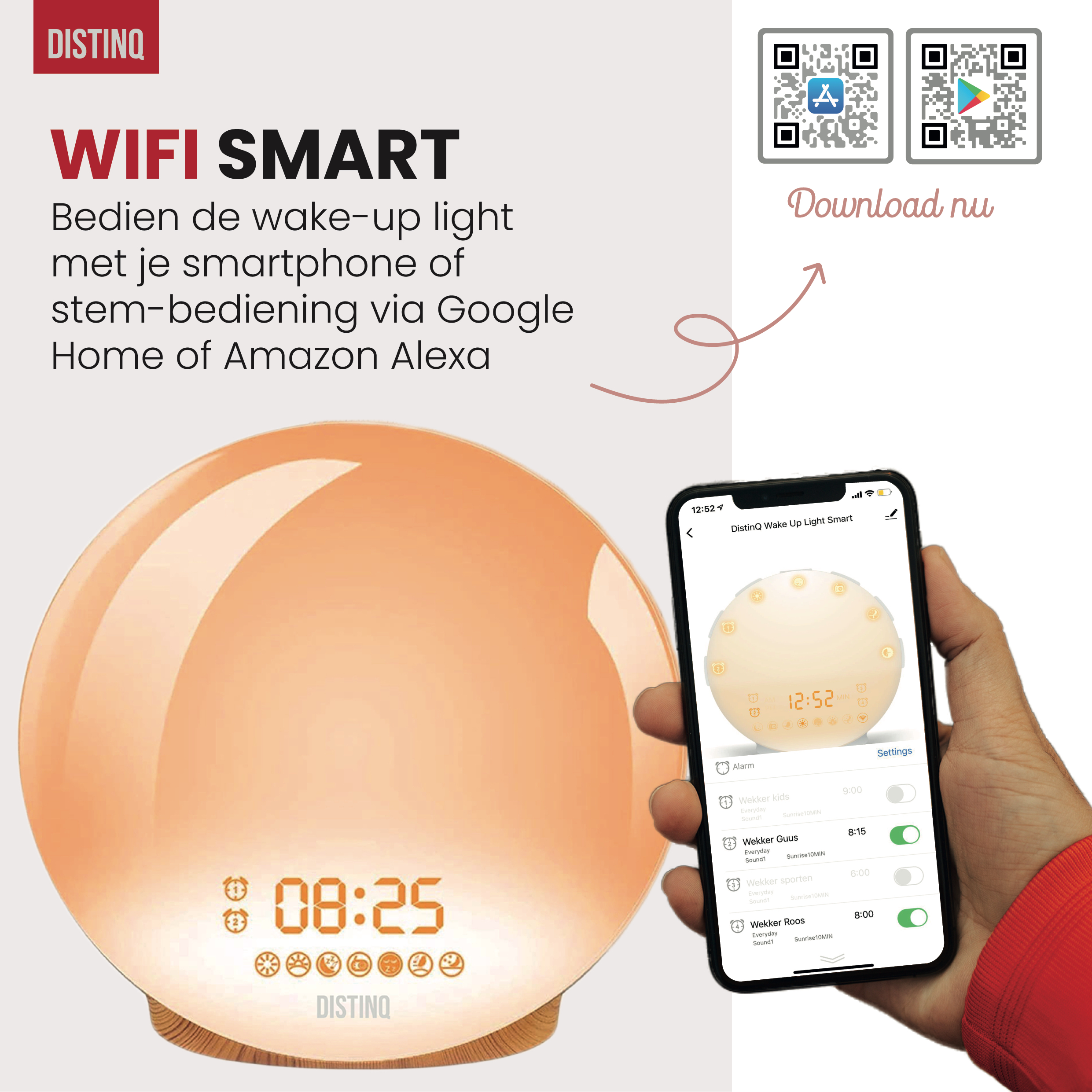 DistinQ Wake-Up Light Hout Wifi – DistinQ