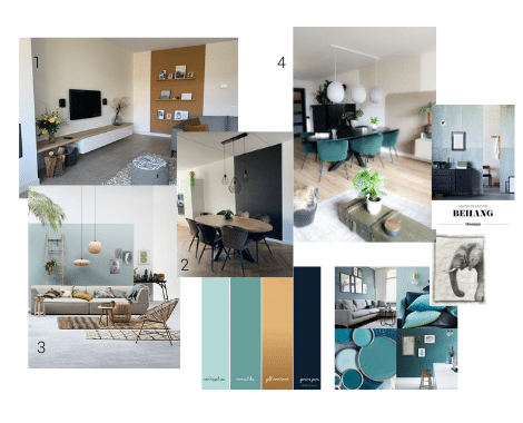 interieurontwerp Groningen, interieurdesign, moodboard, kleuradvies, blauw, petrol, kleurvlakken, interieuradvies, interieurstyling, ditisdil