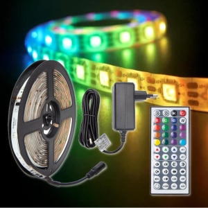 12V LED Strip | 5m | Digital RGB | Dæmpbar | Plug N' Play - Inkl. fjernbetjening