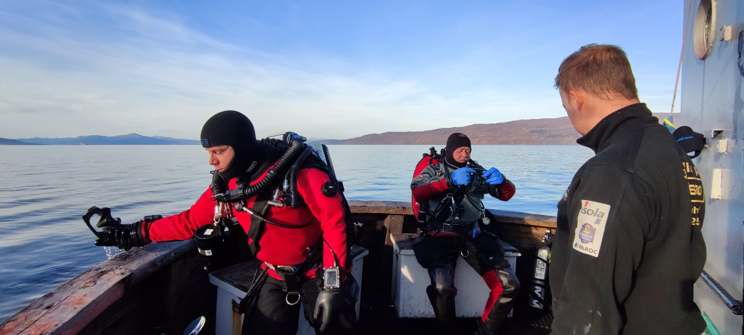 Divers on their way to Narvik's fantastic collection of wrecks.