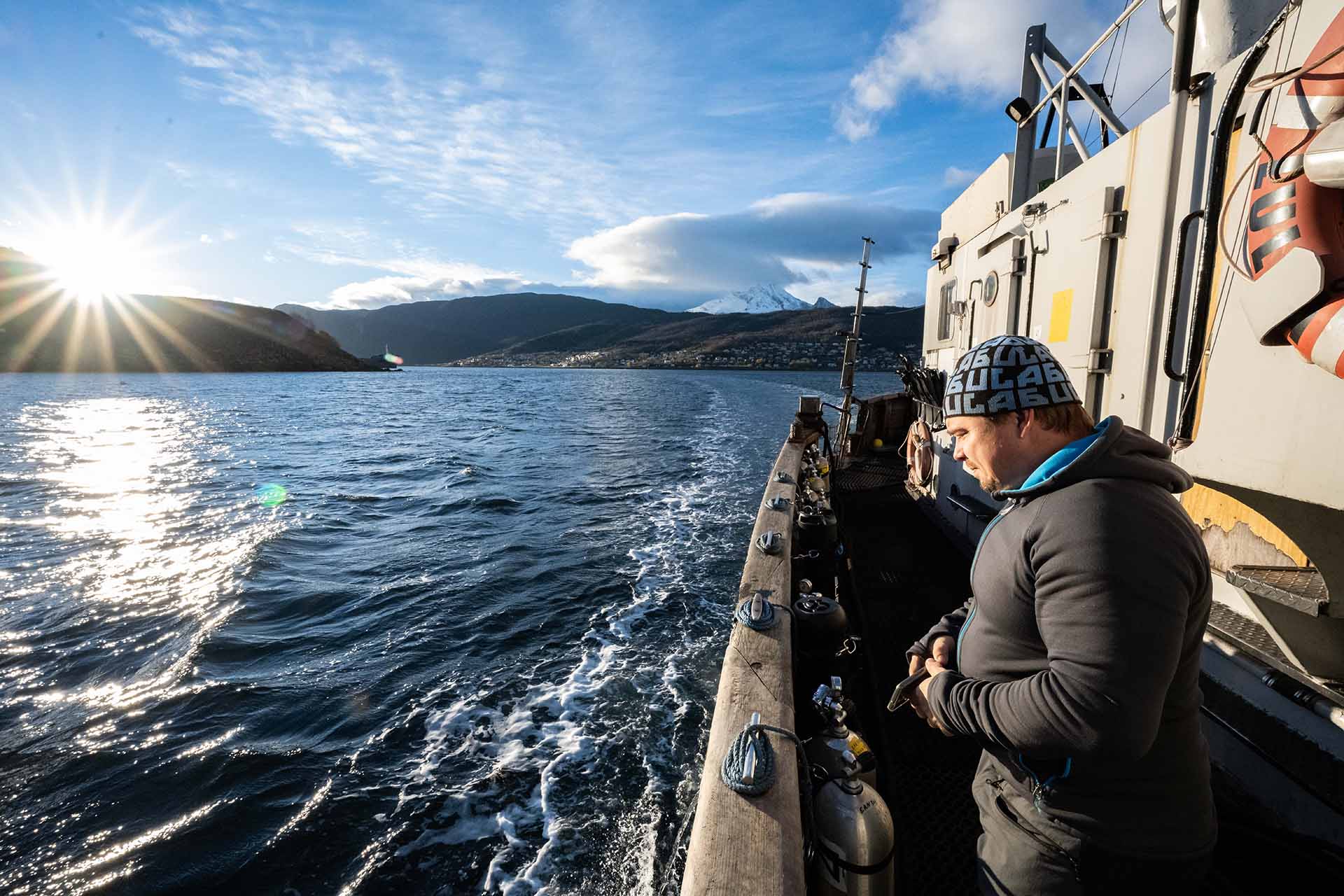 Dive deck on MS Galten, Narvik.