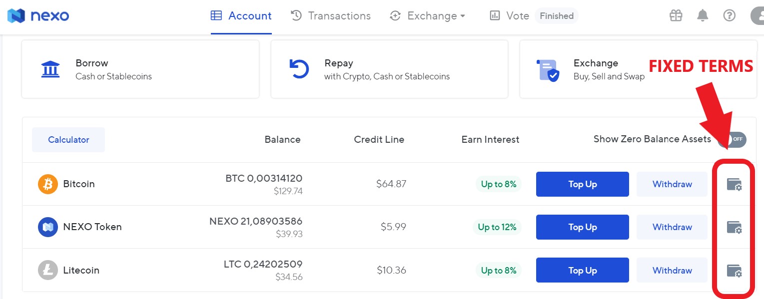 Nexo Fixed Terms