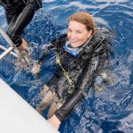 Female Instructor in the Indian ocean, after we dive