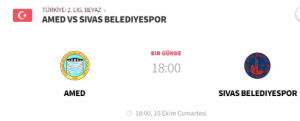 AMED VS SİVAS BELEDİYESPOR CANLI SKOR