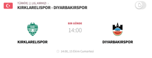 KIRKLARELİSPOR - DİYARBAKIRSPOR