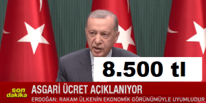 Asgari ücret Net 8.500