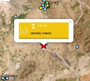 Aksaray Emirgazi ilçesinde 5,3 büyüklüğünde deprem