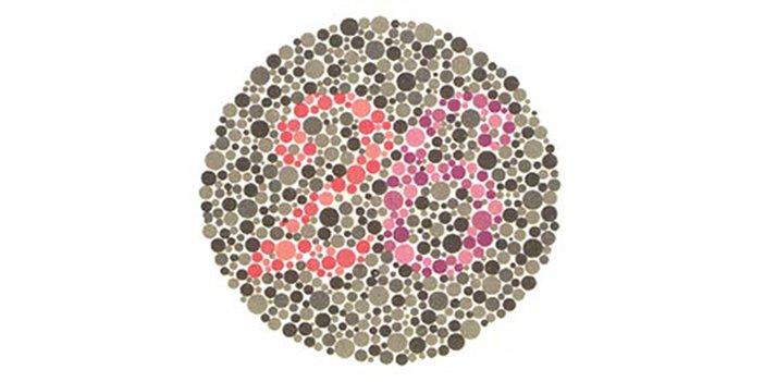 3 rengin tonlarından oluşan renk körlüğü testi