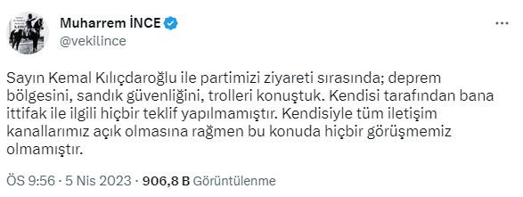 Kılıçdaroğlu'nun, sözlerine İnce'den yanıt: