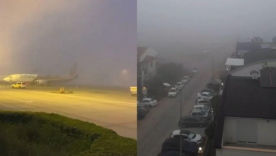 Antalya'yı nem bulutları kapladı: Uçaklar iniş yapamadı
