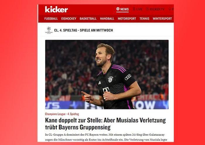 KICKER: KANE İKİ KEZ AĞLARI SARSTI: ANCAK MUSİALANIN SAKATLIĞI BAYERNİN GRUP ZAFERİNİ GÖLGELEDİ