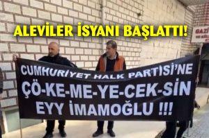 Aleviler, CHP'li grup Ekrem İmamoğlu'nu protesto etti.