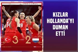 Kadın voleybolculardan inanılmaz geri dönüş.. Hollanda'ya 3-2 mağlup ettik