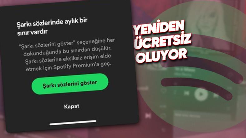 Saçmaydı Zaten: Spotify, Ücretli Yaptığı Şarkı Sözleri Özelliğini Yeniden Ücretsiz Hale Getirdi