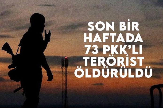 Son bir haftada 73 terörist öldürüldü