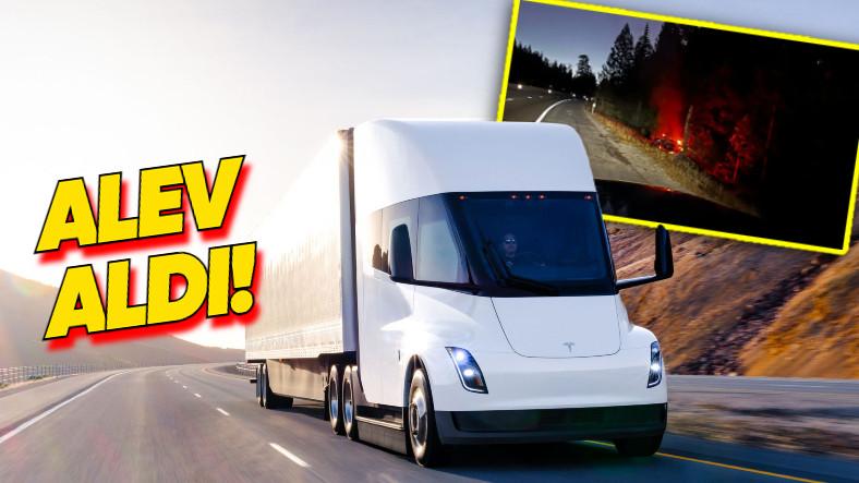 Tesla'nın Elektrikli TIR'ı Semi, ABD'de Kaza Yaptı, Cayır Cayır Yandı [Video]