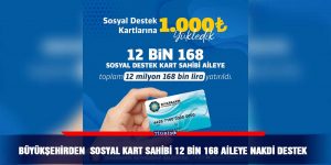 Büyükşehirden  sosyal kart sahibi 12 bin 168 aileye nakdi destek