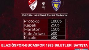 Elazığspor-Bucaspor 1928 Biletleri Satışta