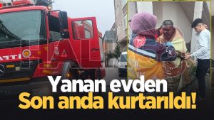 Yanan evdeki engelliyi komşuları kurtardı