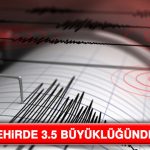 Komşu Şehirde 3.5 Büyüklüğünde Deprem