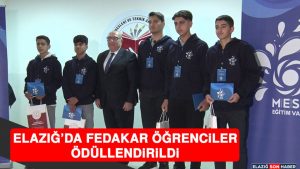 Elazığ’da Fedakar Öğrenciler Ödüllendirildi