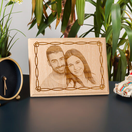 Personalisiertes Fotogeschenk auf Massivholz für besondere Glücksmomente : Hochzeit, Geburtstag, Jahrestag oder Valentinstag |