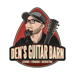 DK grafisch ontwerp, branding voor Den's Guitar Barn