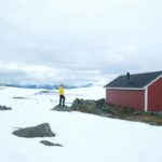 Typical norwegian red wooden house