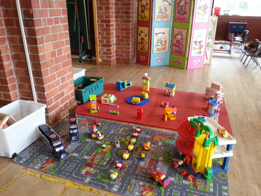 Seating and play items out at Dodleston Pre-School