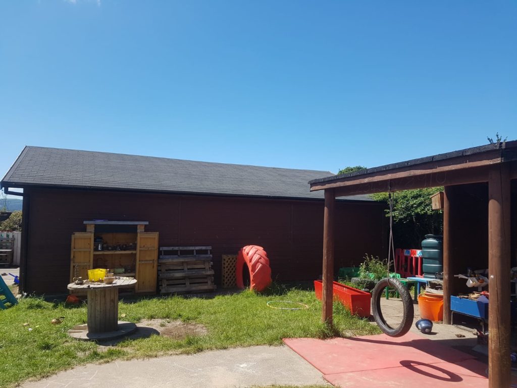 Dodleston Pre-School's outdoor play area