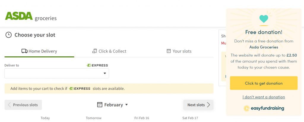 easyfundraising asda example