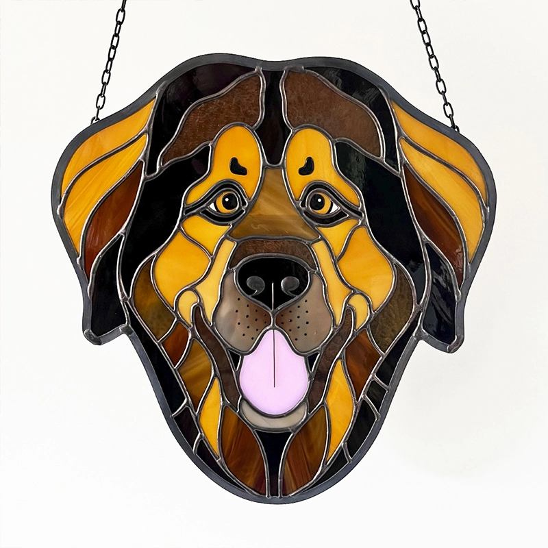 dofzwart_maatwerk_bash hond glas in lood hanger