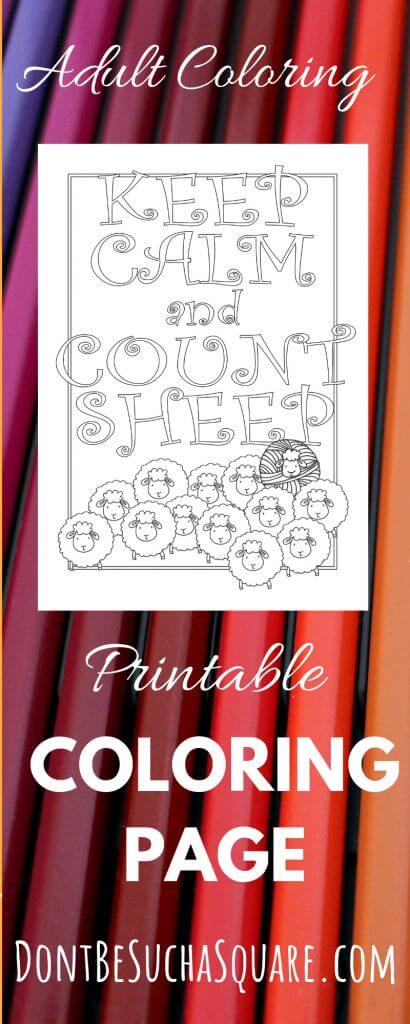 Keep Calm and Count Sheep Quote free Coloring Pages for Crafters | Crafty Quotes | Crafting Quote | Yarn | Wool | Sheep | Knitting freebie