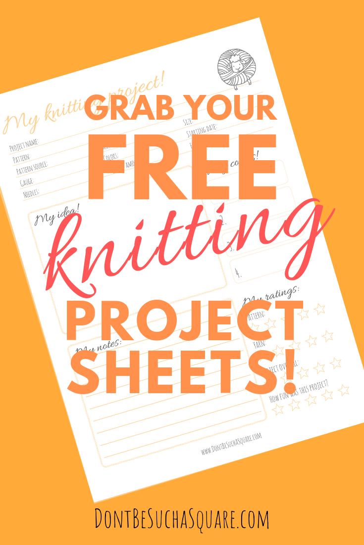 PRINTABLE Knitting Journal PDF, Instant Download