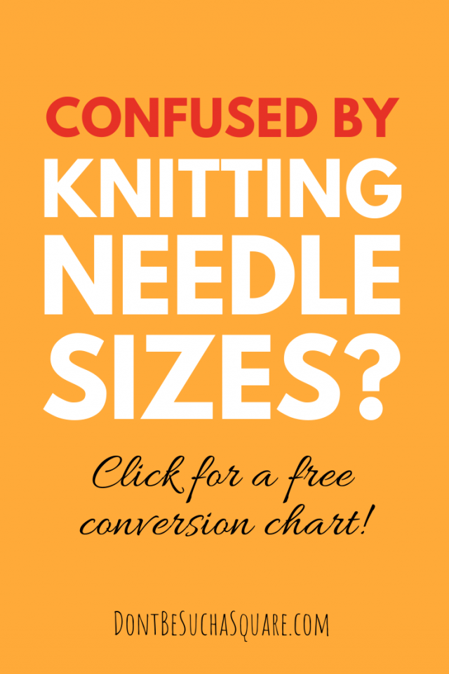 Knitting needle sizes and conversion chart - Gathered