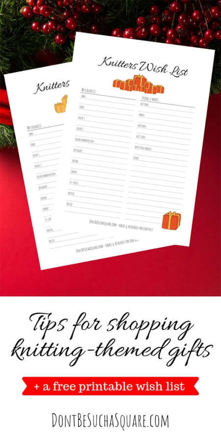 The Knitter's Wish List – Tips for shopping knitting themed gifts + a free printable wish list!
#Knitting #WishList #Christmas #Holidays #GiftShopping