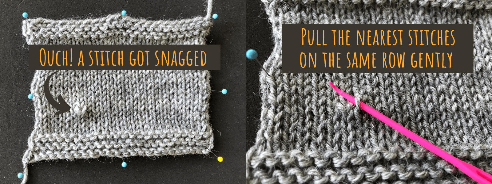 How to fix loose knitting stitches 